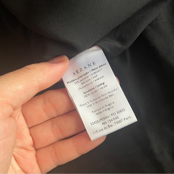 NEW! Sezane- Eloane Black Midi Skirt with Slit Wool Blend Size US L/ UK 40 - Picture 10 of 10